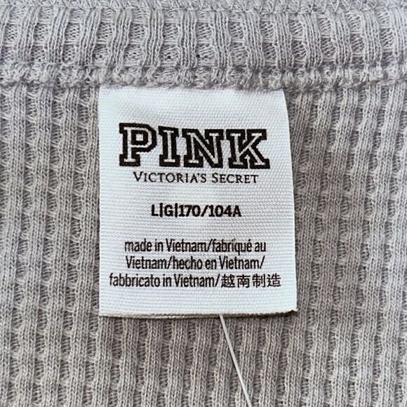Pink Victoria’s Secret Oversized Long Sleeve Logo Thermal Shirt - Picture 9 of 11